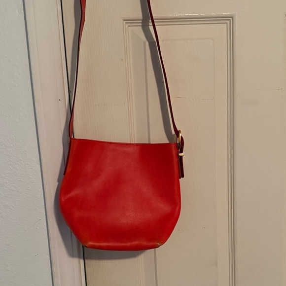 Madewell Red Leather Crossbody Saddle Bag - Picture 2 of 3